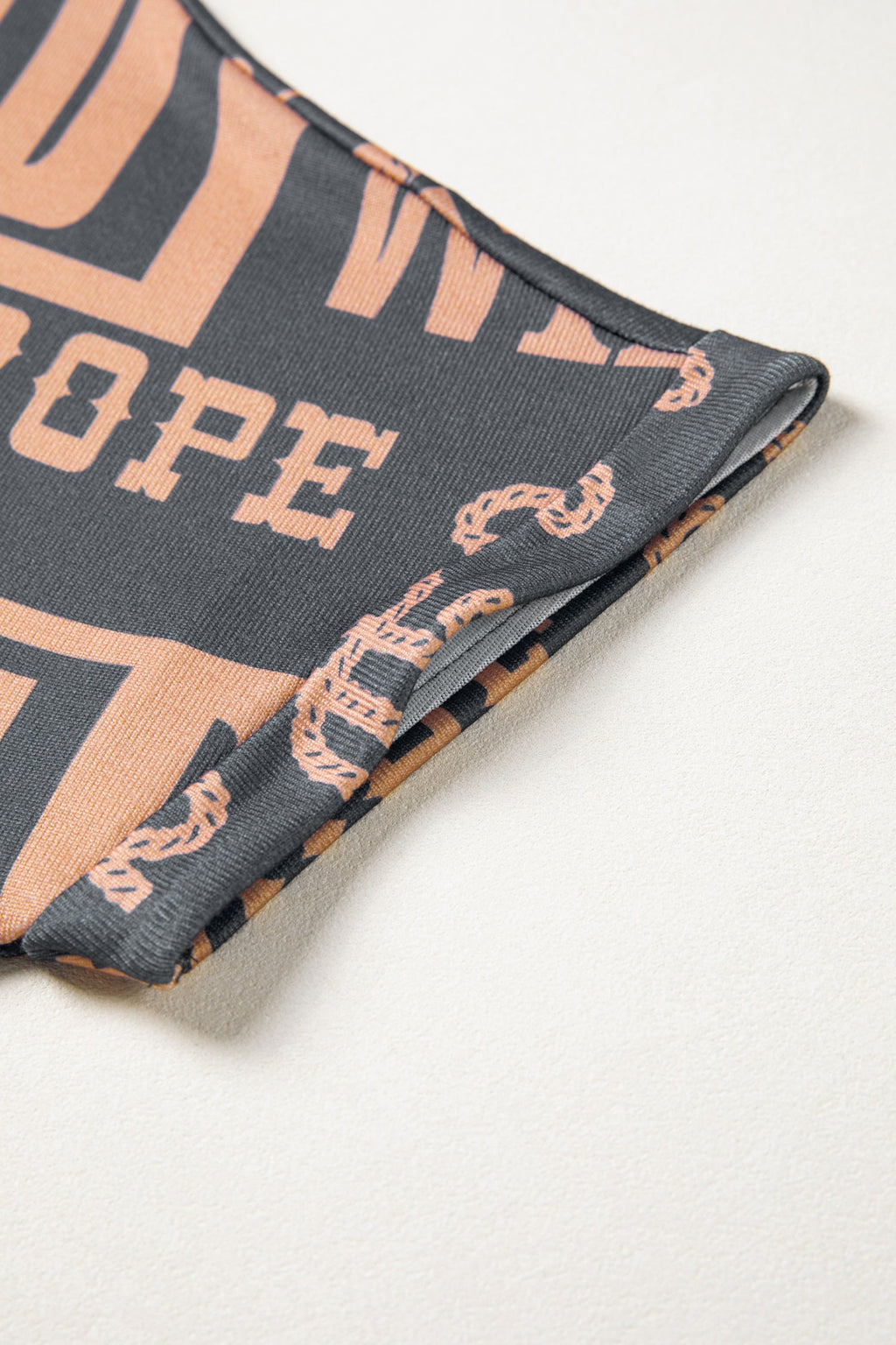 Dark Grey Howdy Cowboy Letter Printed Western Fashion Tee